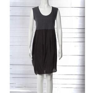 HACHE A-Line Dress Loose Fit Size 6 IT42 Gray Grey Black Asymmetrical Sleeveless